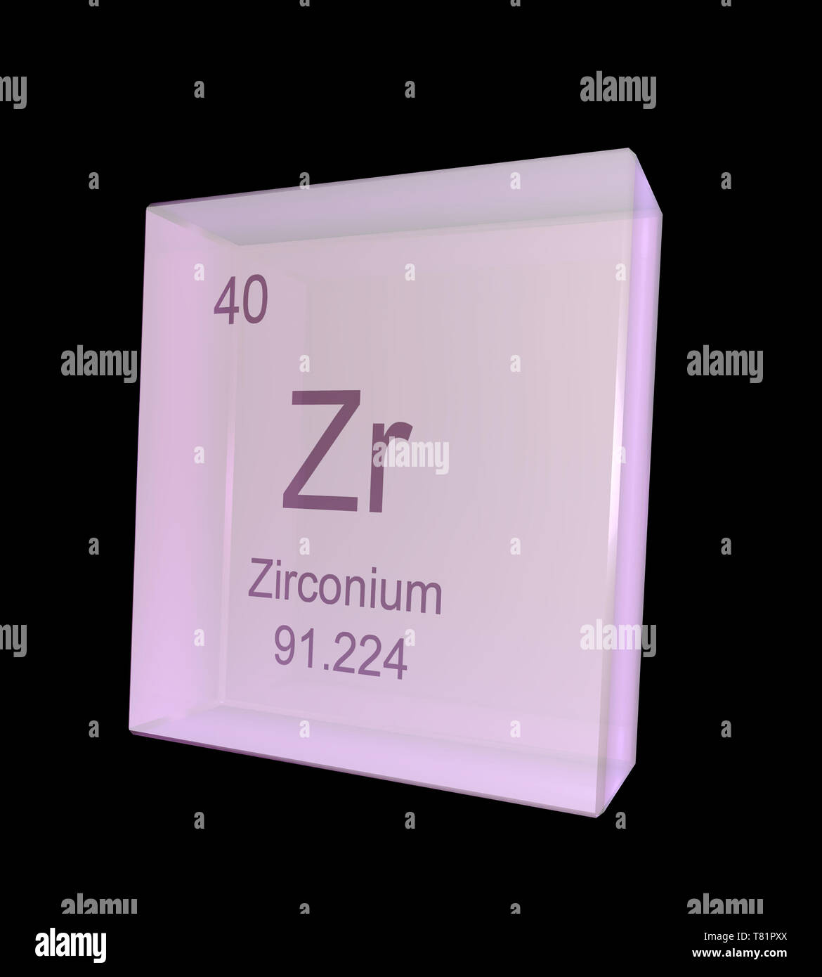 Zirconium, symbole de l'élément chimique, illustration Banque D'Images