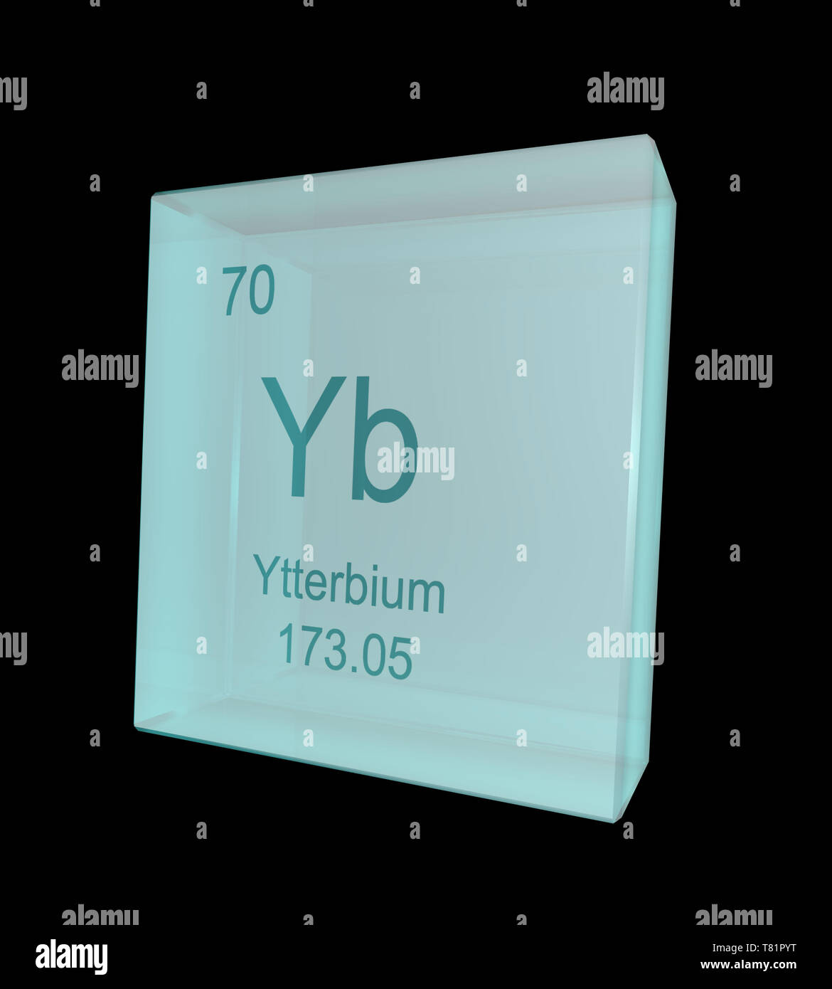 L'ytterbium, symbole de l'élément chimique, illustration Banque D'Images