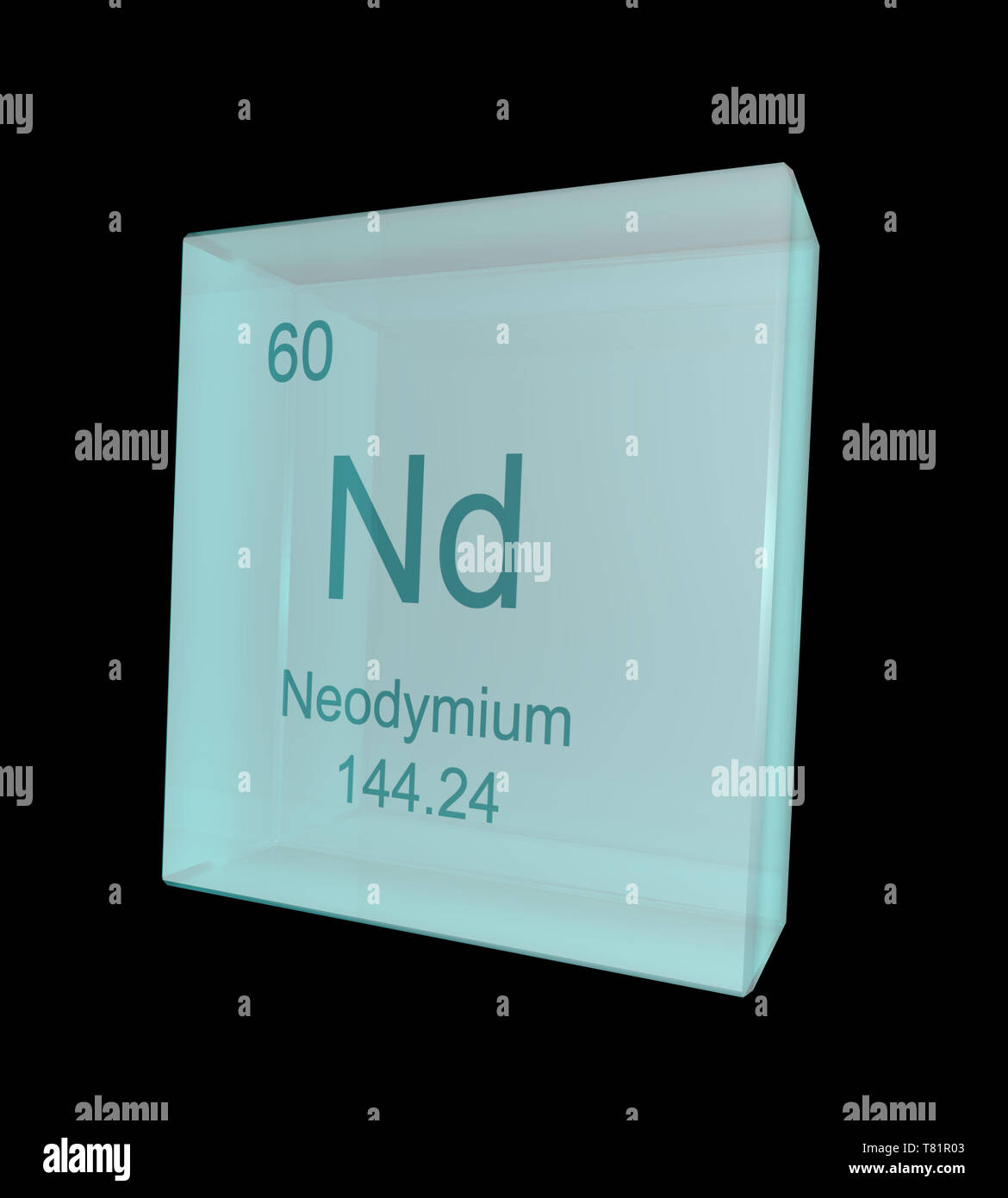 Néodyme, symbole de l'élément chimique, illustration Banque D'Images