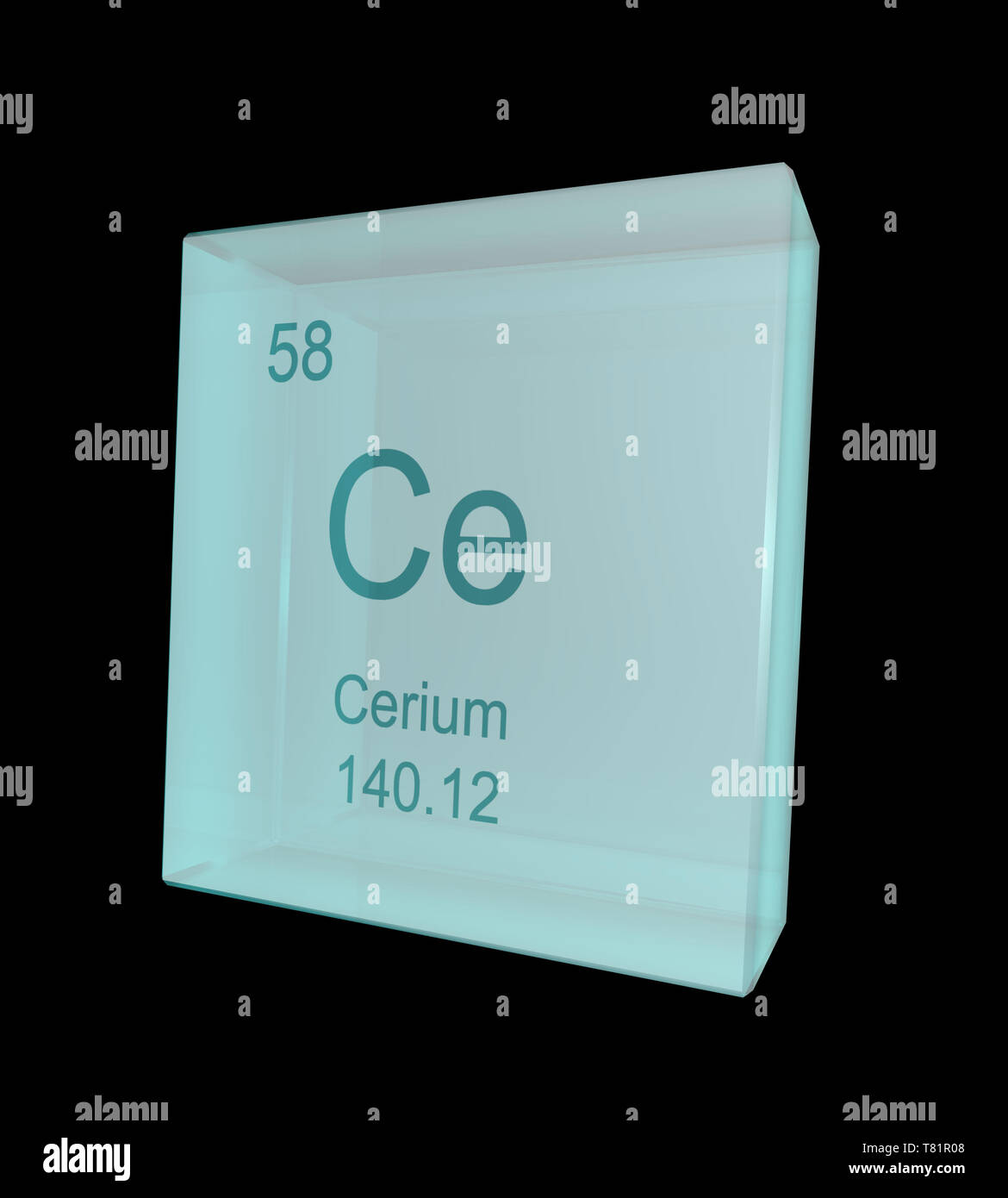 Le cérium, symbole de l'élément chimique, illustration Banque D'Images