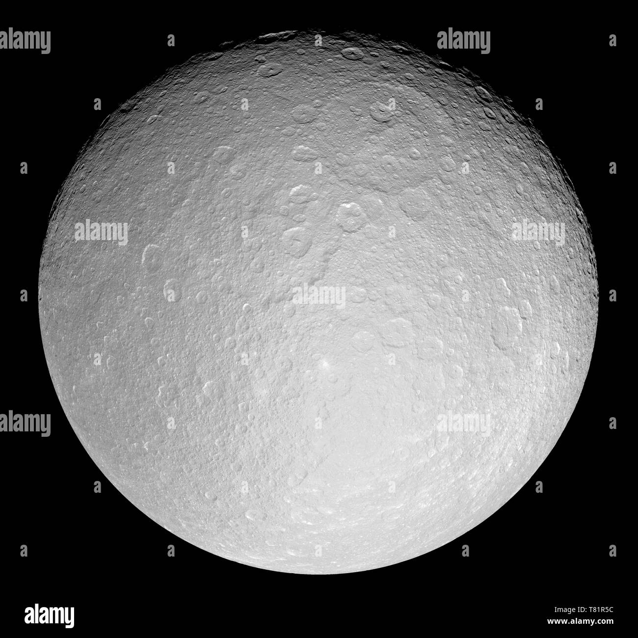 Rhéa, lune de Saturne Banque D'Images
