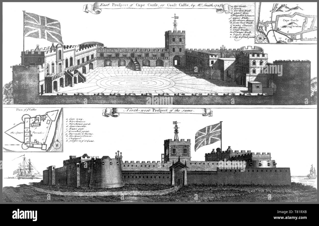 L'Afrique de l'Ouest, le château de Cape Coast, 1727 Banque D'Images