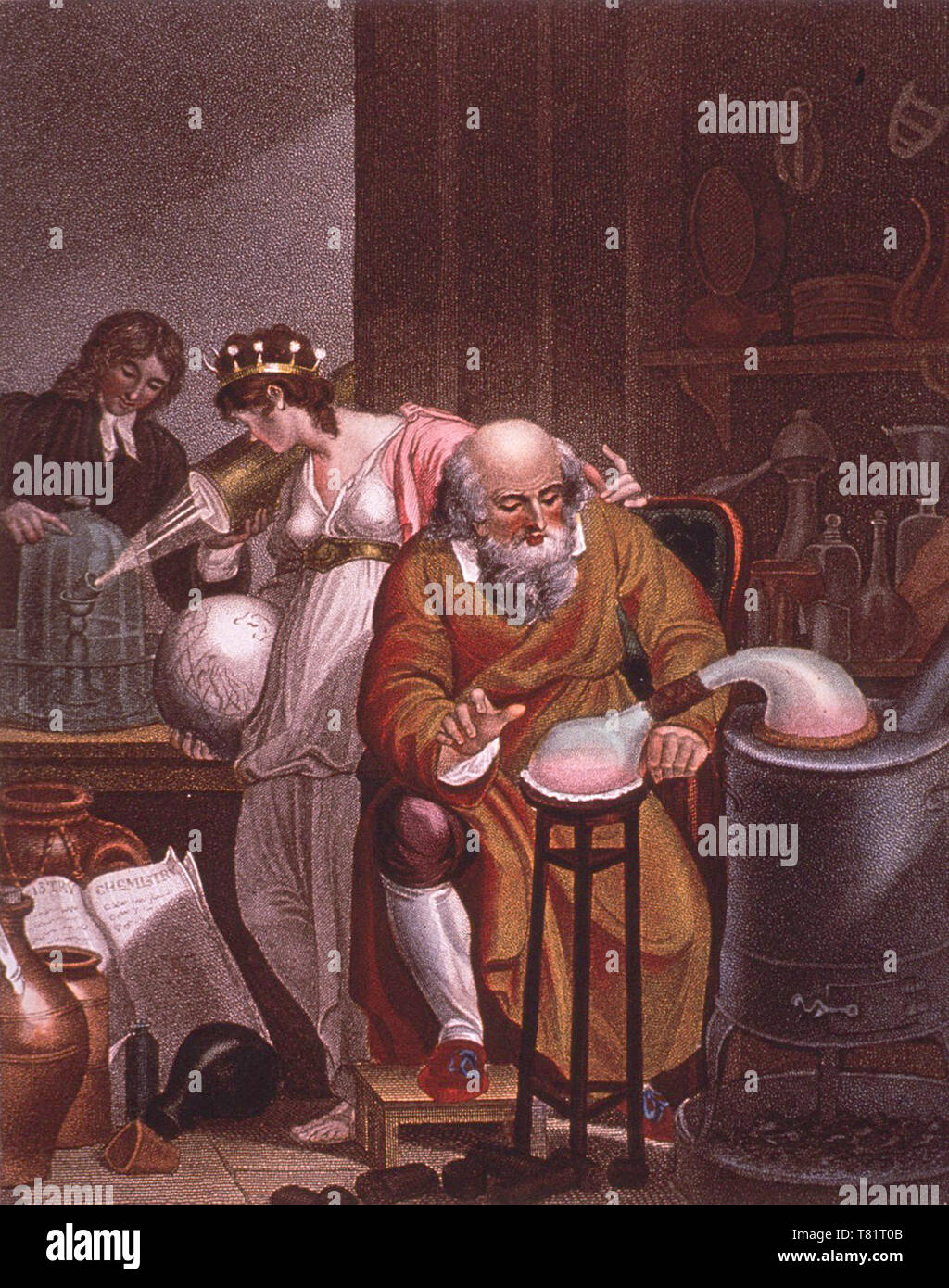 Laboratoire d'alchimiste, 18e siècle Banque D'Images