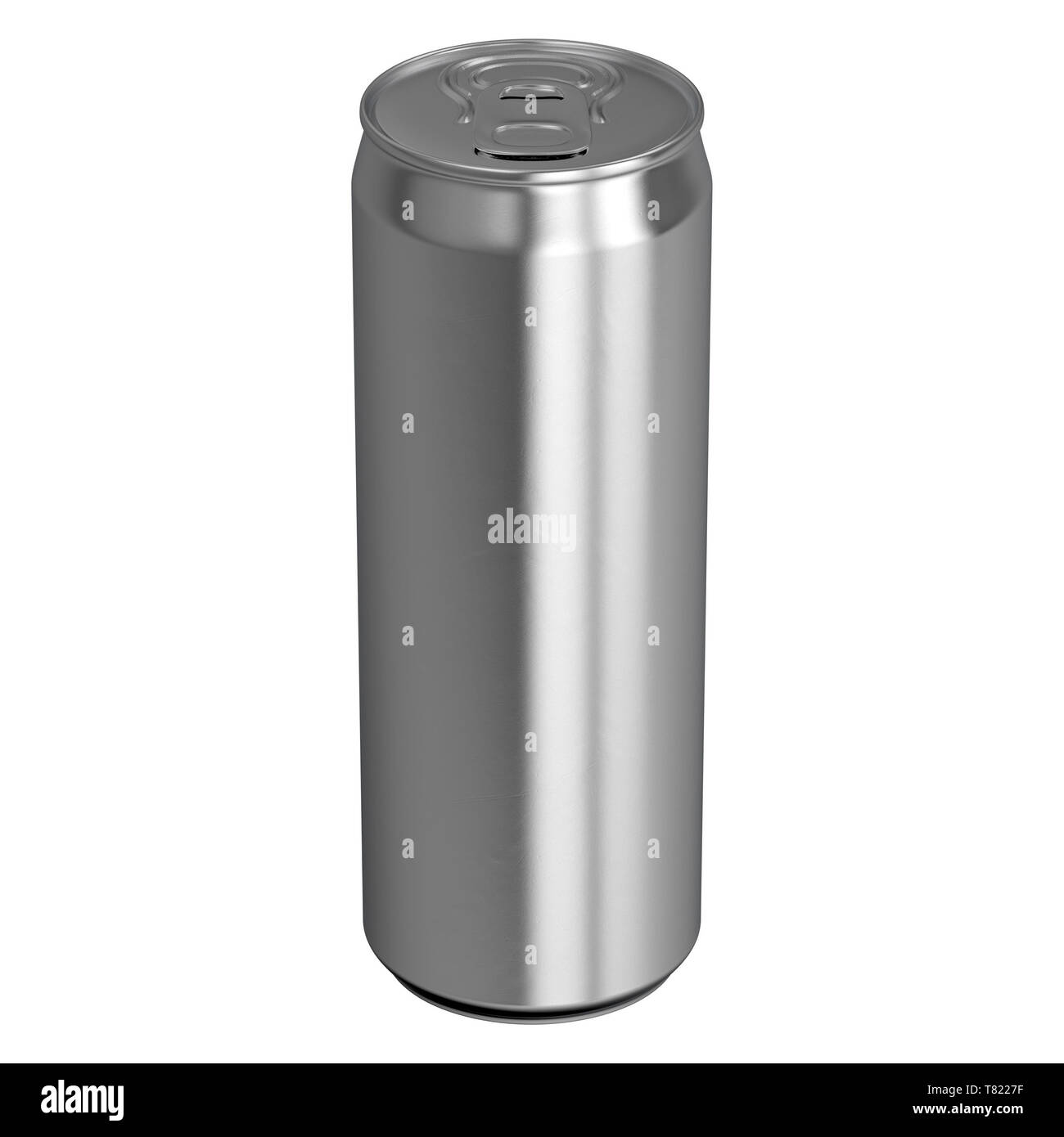 Un slim sans marque de conserve en aluminium brossé sur un fond studio blanc isolé - 3D render Banque D'Images