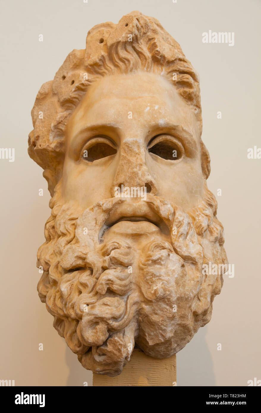 Altivo Cabeza de Zeus, Museo Arqueológico Nacional, Athènes, Grèce Banque D'Images