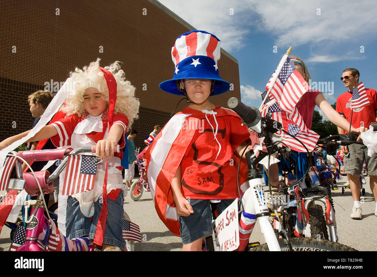 Les enfants déguisés pour le défilé du 4 juillet prises à Philadelphie en Pennsylvanie, Banque D'Images