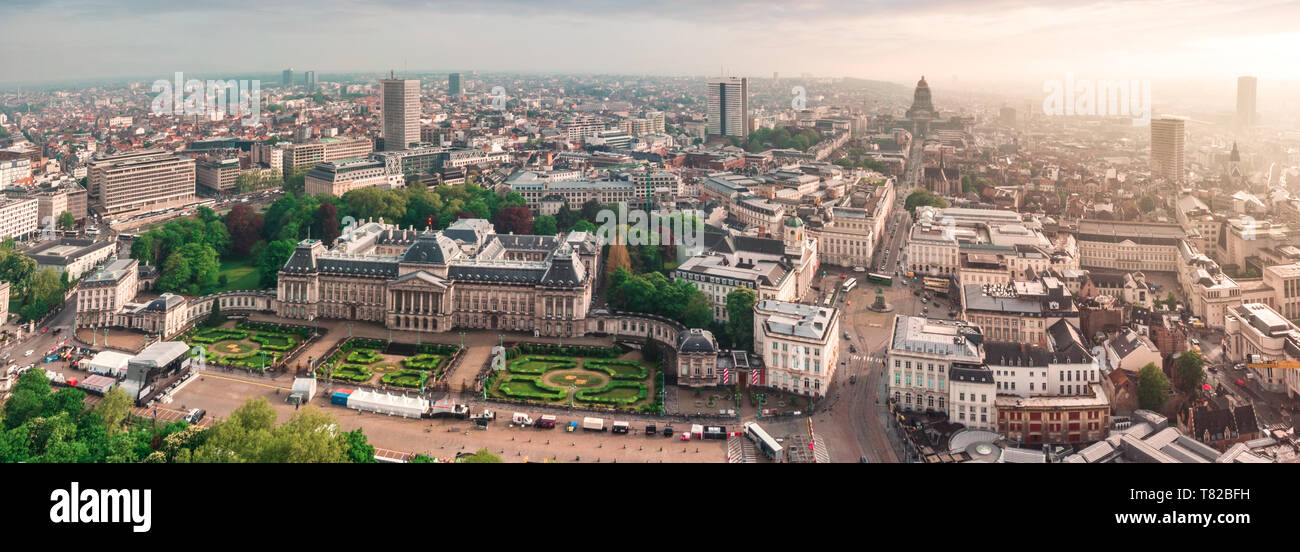 Vue panoramique vue aérienne du Palais Royal Bruxelles, Belgique Banque D'Images