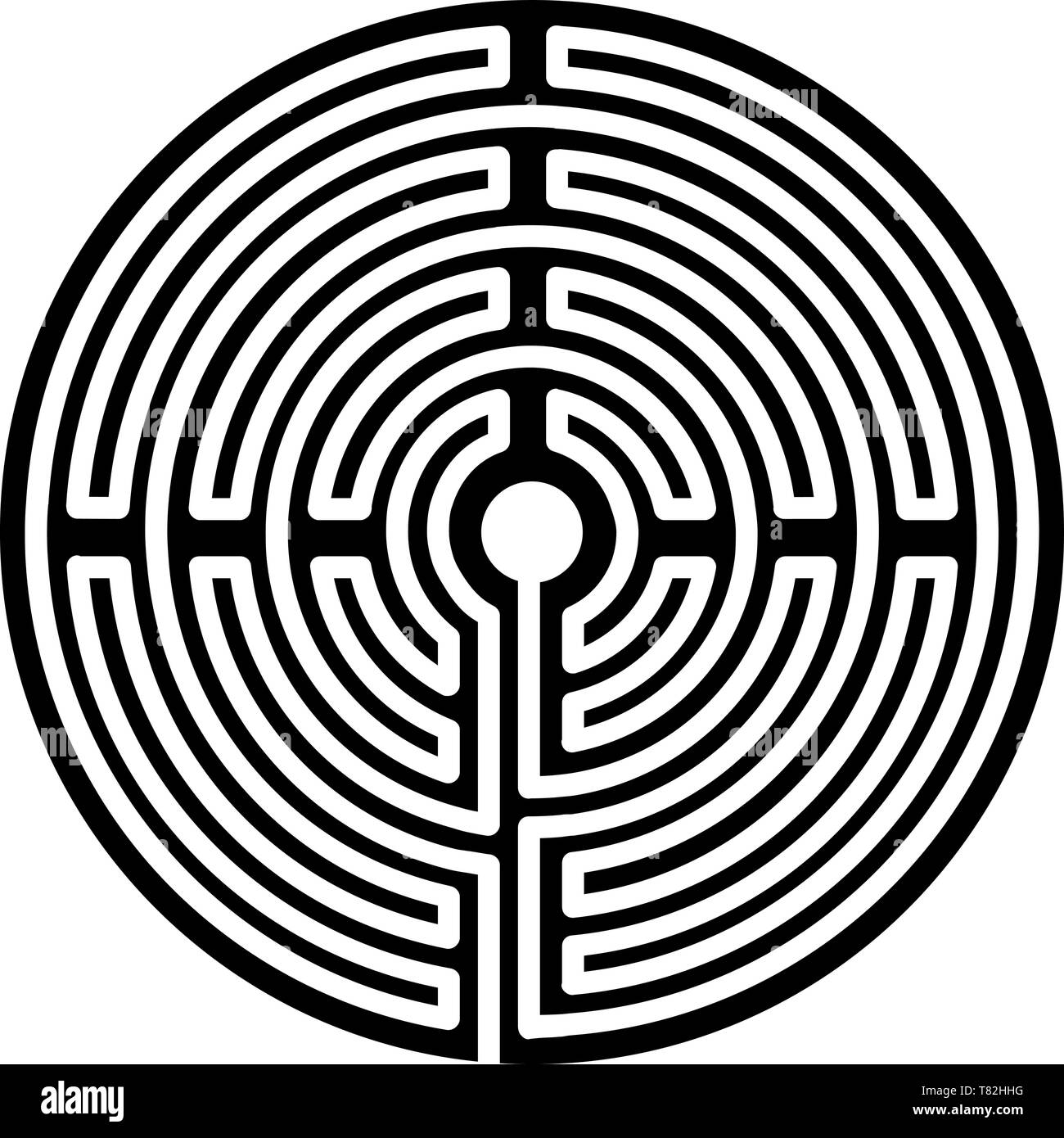 La vie en spirale labyrinthe centre façon sort symbole ur dead end meditative Illustration de Vecteur