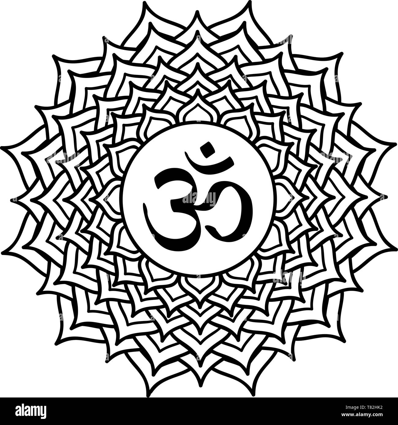 Chakra sahasrara om couronne mille fois crest white transparent Illustration de Vecteur