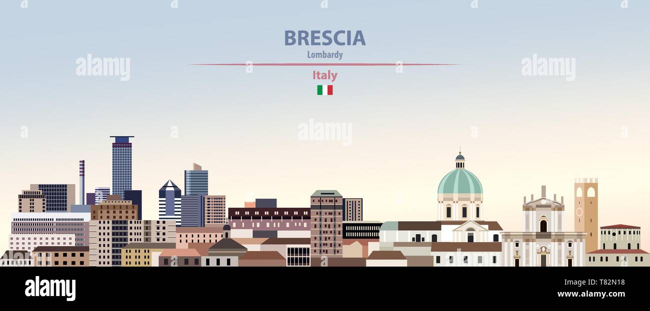 Brescia ville sur fond de jour belle illustration vectorielle Illustration de Vecteur