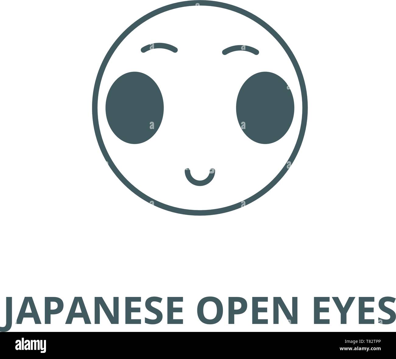 Ouvrir les yeux japonais l'icône de la ligne du vecteur emoji, concept  linéaire, contour affiche, symbole Image Vectorielle Stock - Alamy