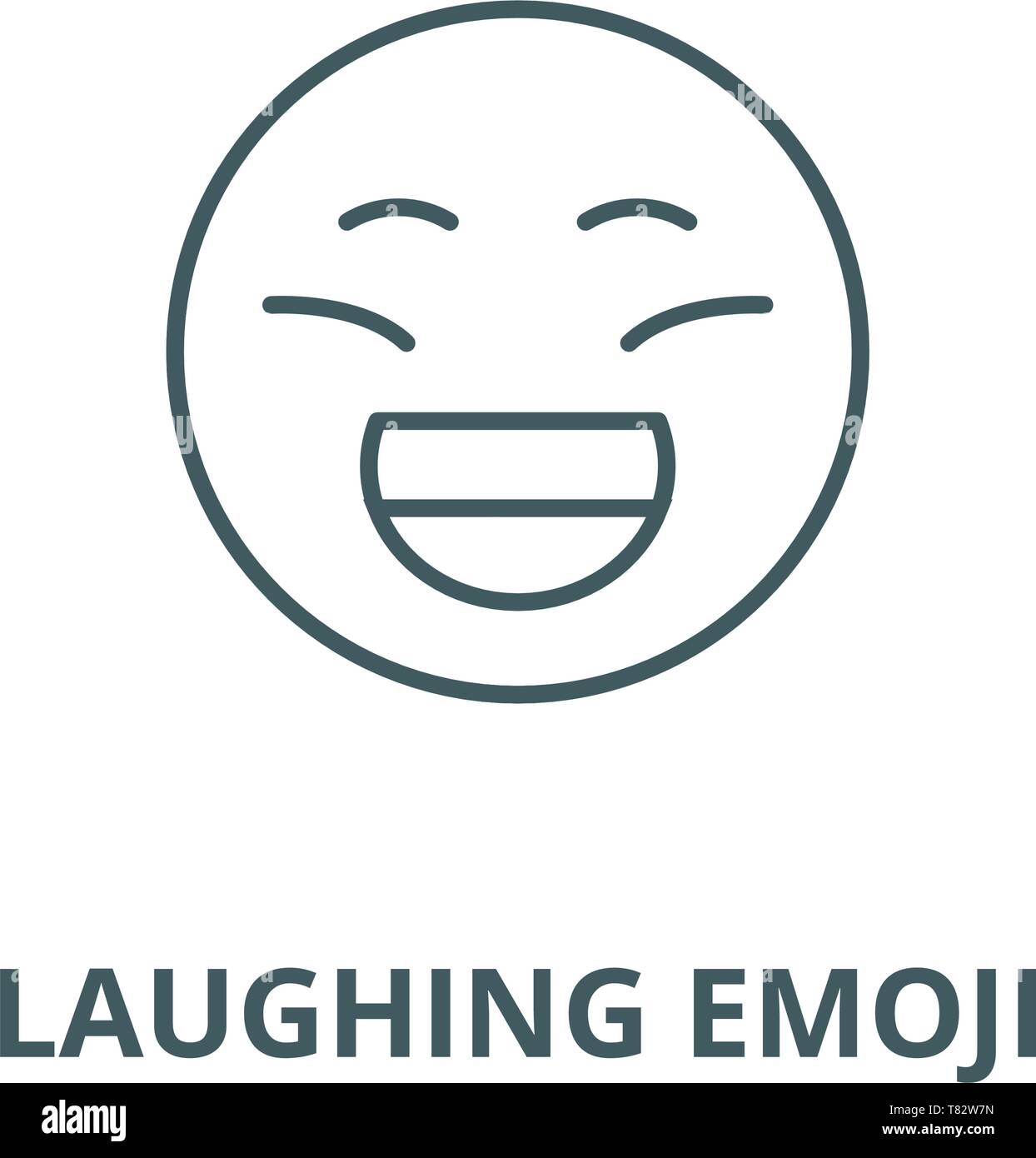 L'icône de la ligne du vecteur emoji rire, concept linéaire, contour affiche, symbole Illustration de Vecteur