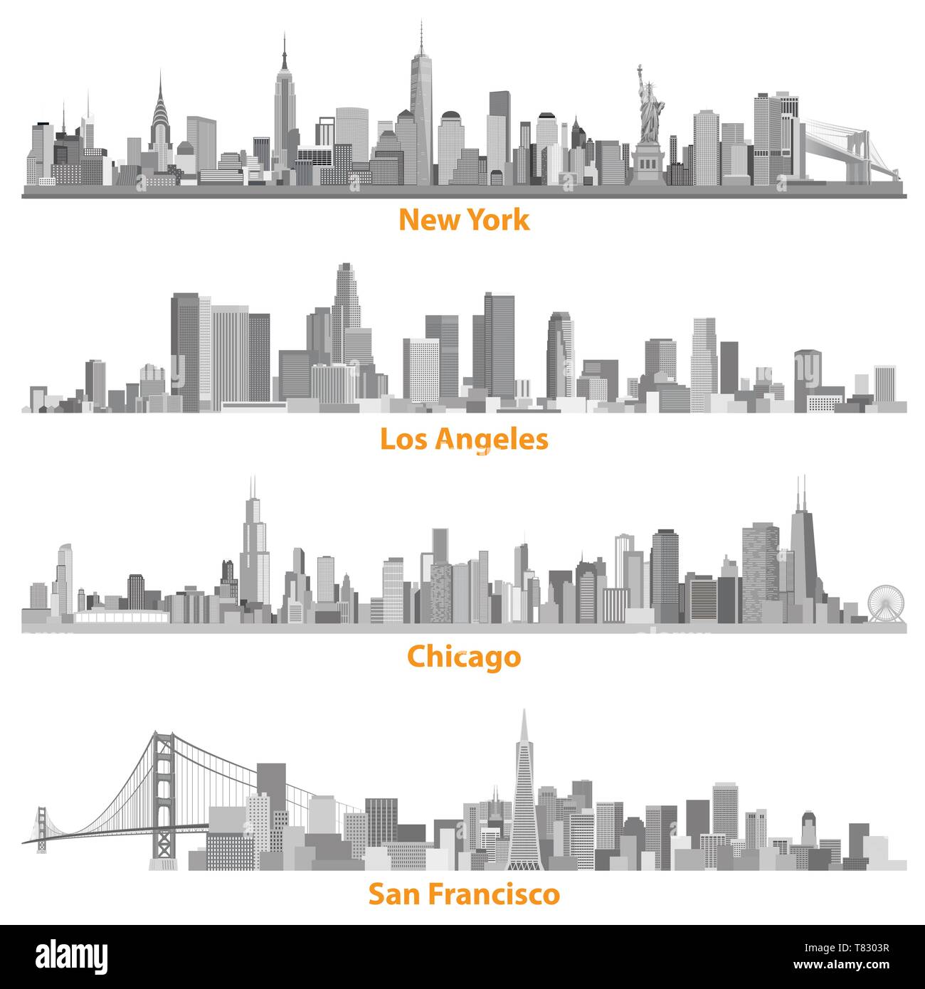 Abstract vector illustrations de United States Ville Illustration de Vecteur