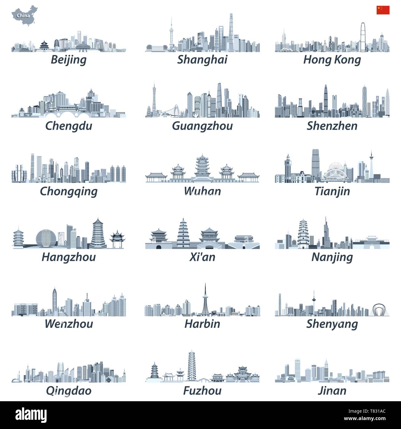 Vector illustration de plus grande ville chinoise Illustration de Vecteur