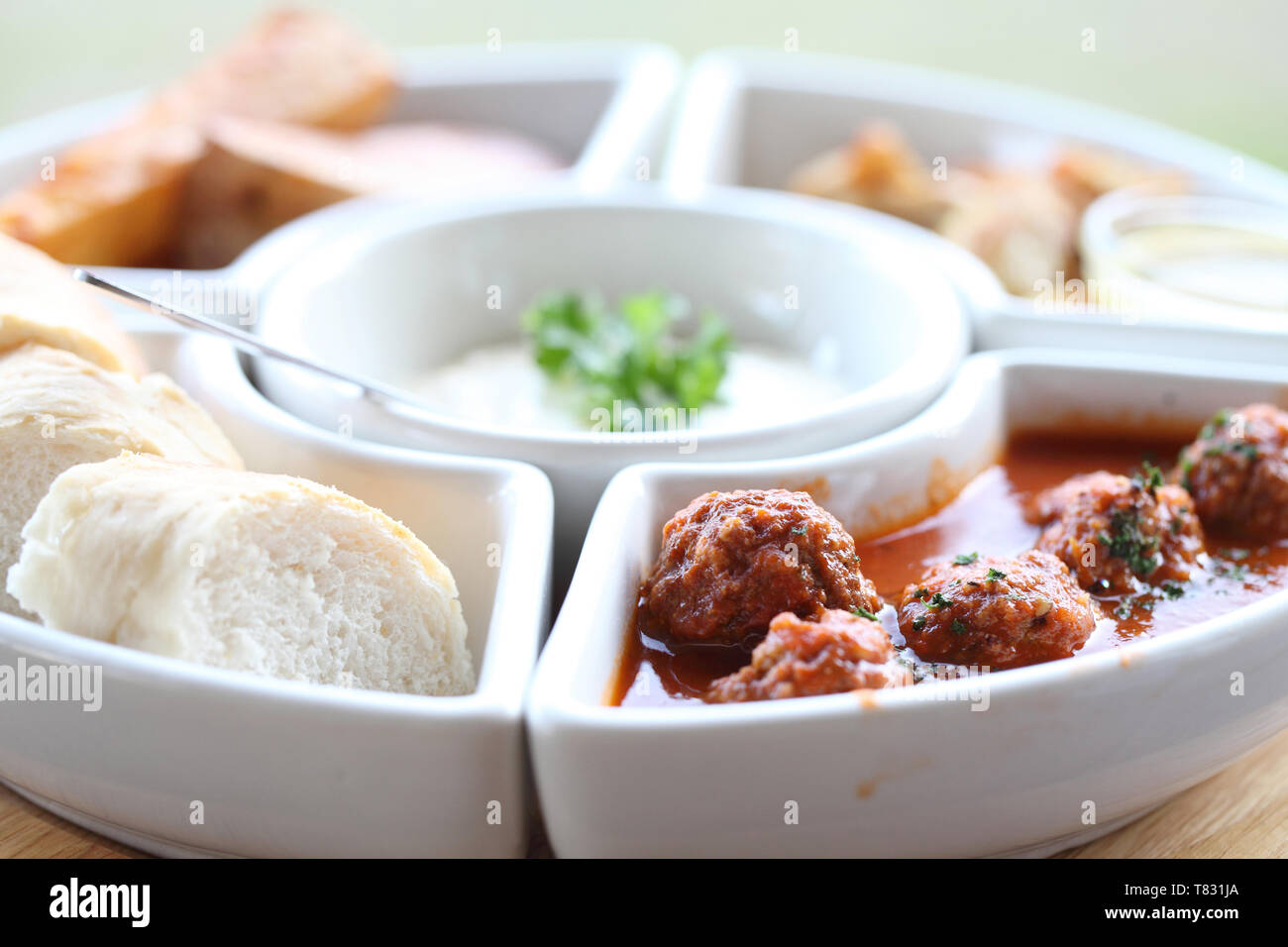 Meatball avec du pain Banque D'Images