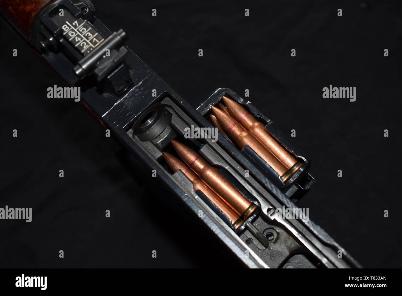 Gros plan du fusil semi-automatique tchécoslovaque légendaire. L'industrie militaire pendant la guerre froide s'est préparé pour la guerre avec l'Ouest, qui n'a pas eu lieu. Banque D'Images