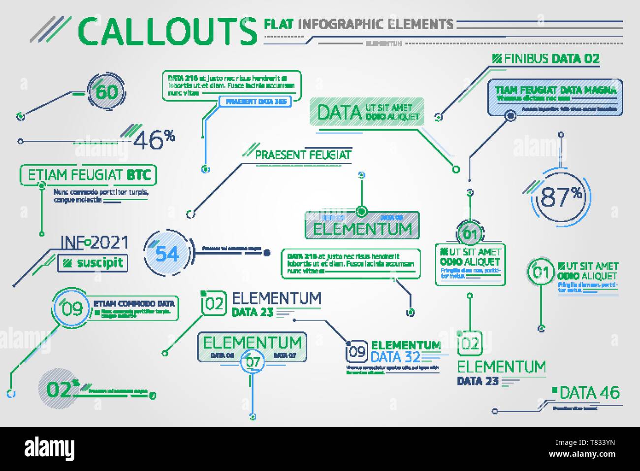Callouts Télévision Éléments infographique Illustration de Vecteur