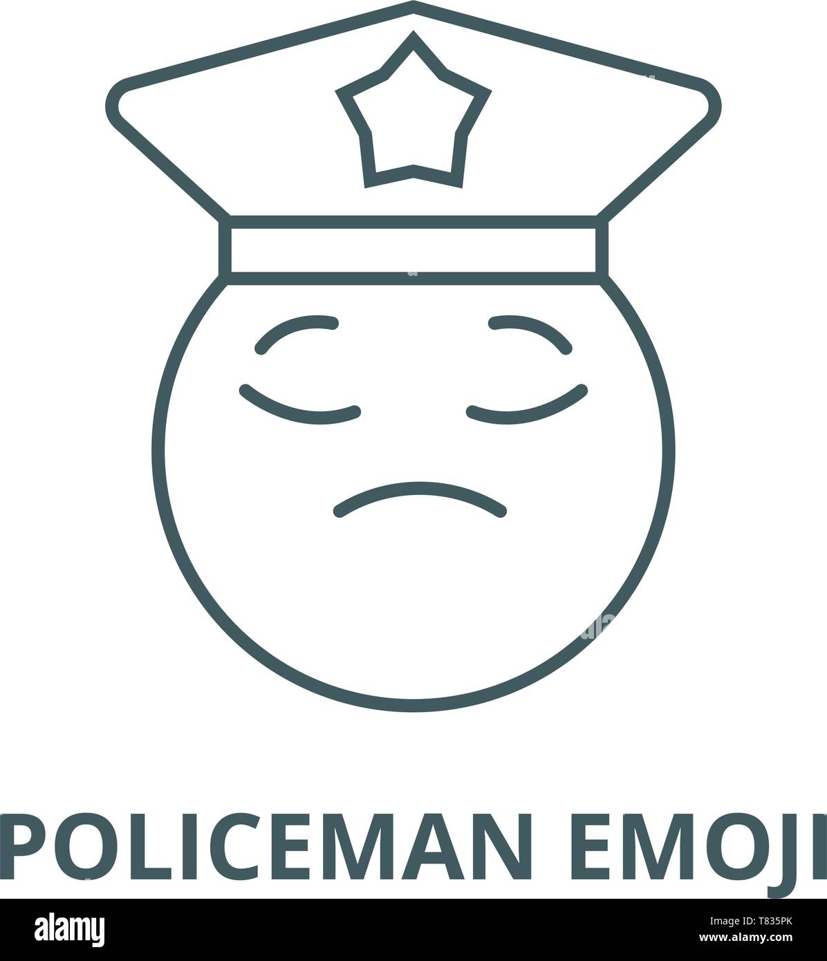 L'icône de la ligne du vecteur emoji policier, concept linéaire, contour affiche, symbole Illustration de Vecteur