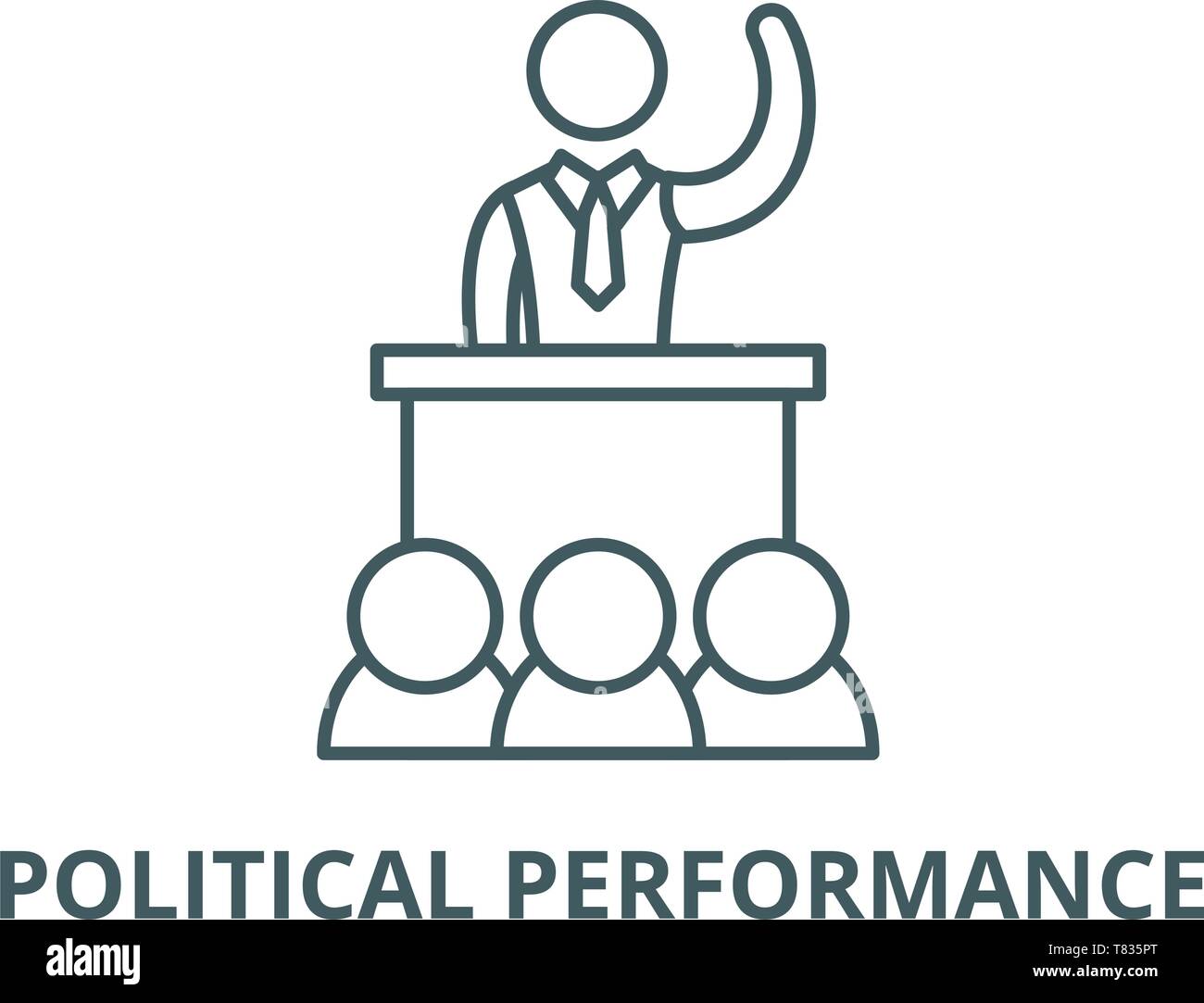 L'icône de la ligne du vecteur de performance politique, concept linéaire,  contour affiche, symbole Image Vectorielle Stock - Alamy