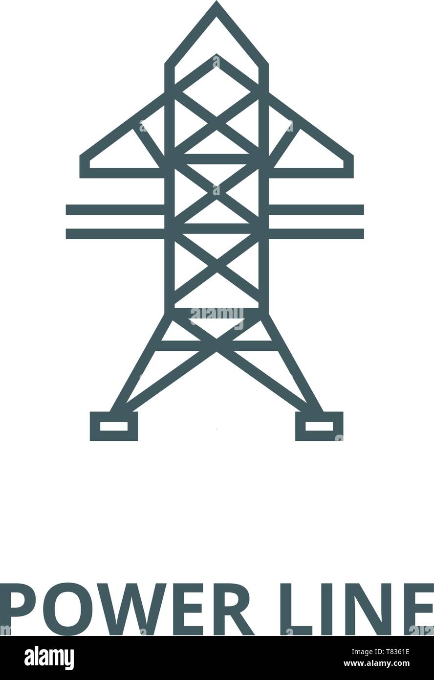 L'icône de la ligne du vecteur ligne électrique, concept linéaire ...