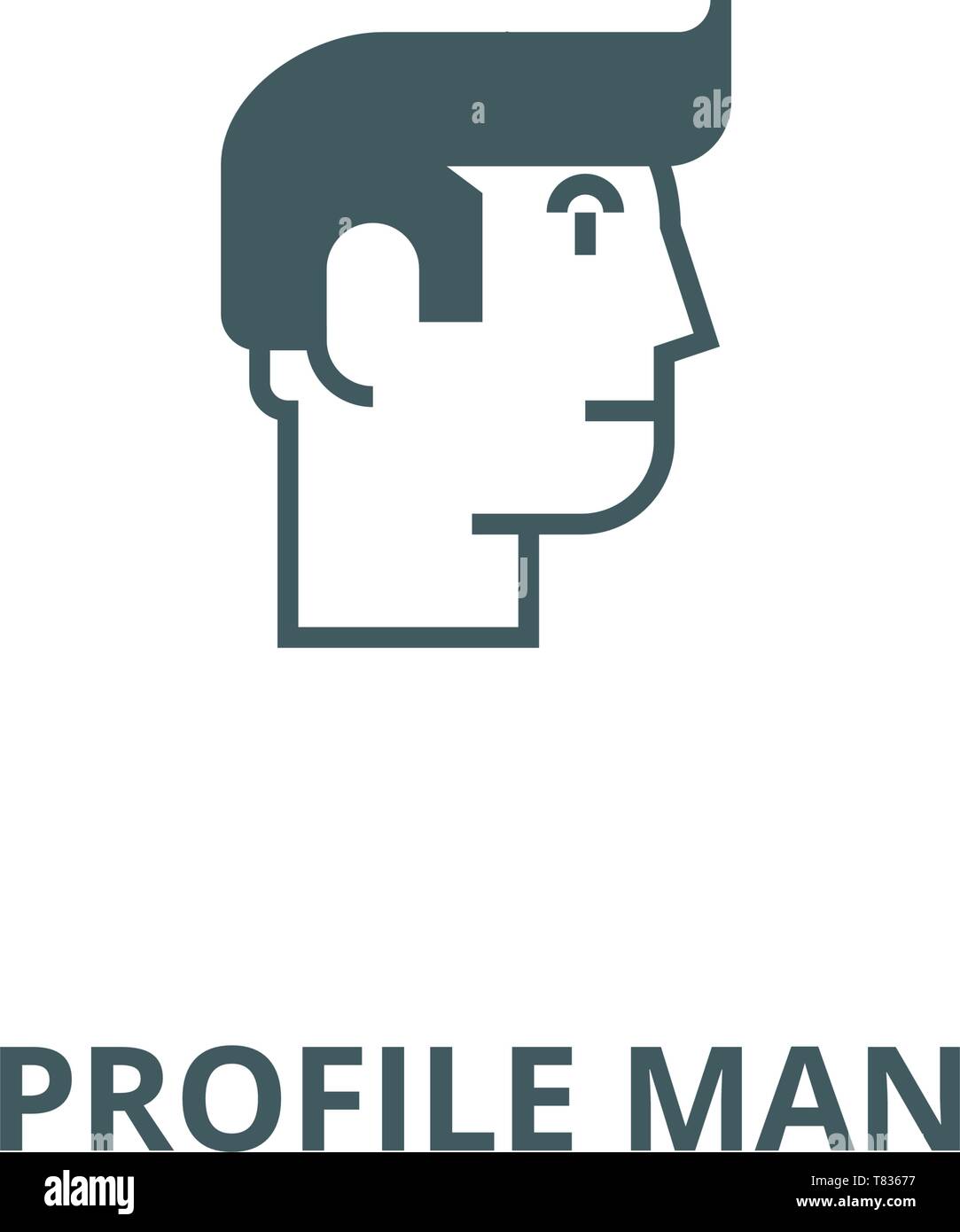 L'icône de la ligne du profil vectoriel de l'homme, concept linéaire ...