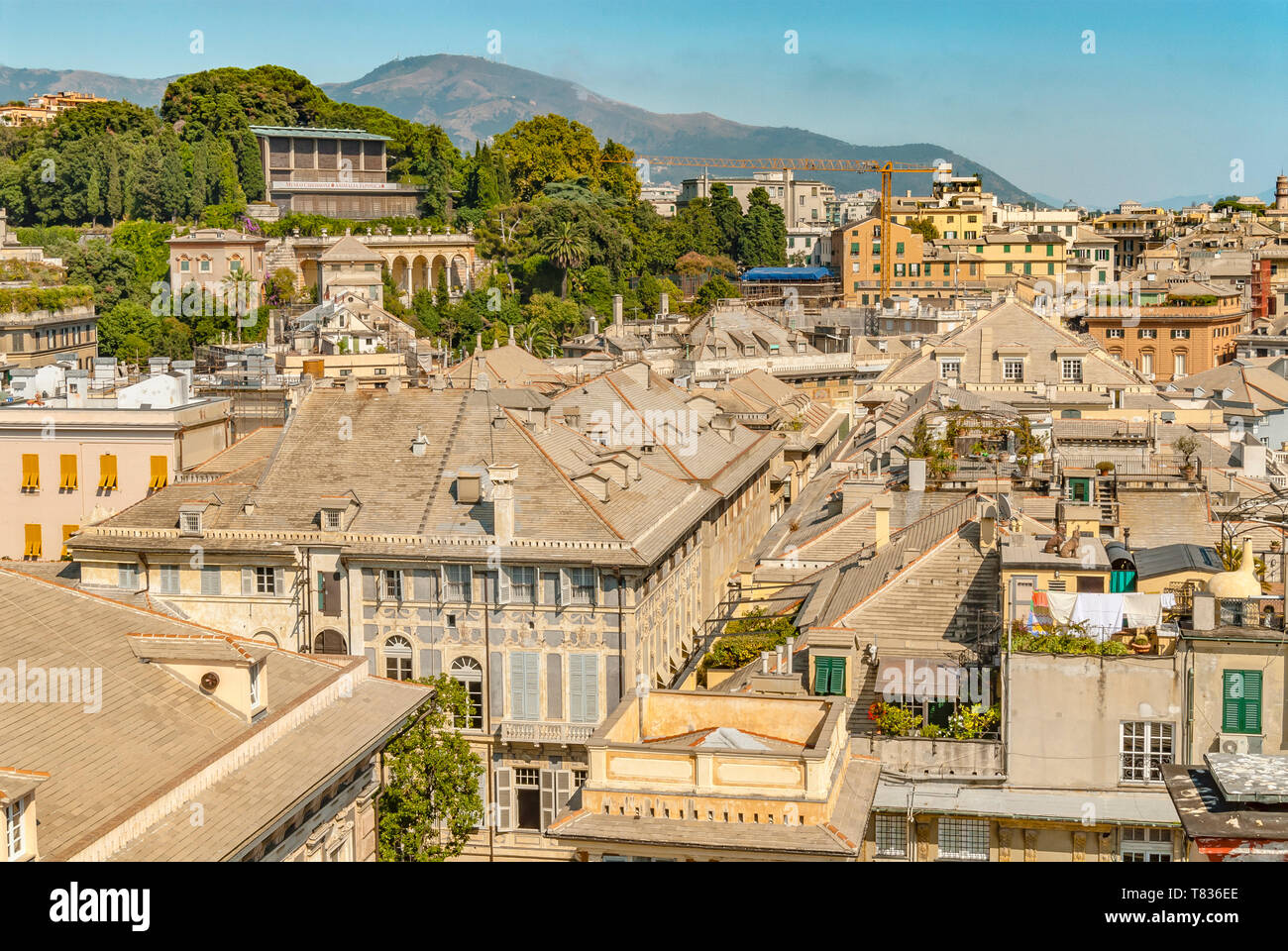 Vue sur le toit de Gênes, Ligurie, nord-ouest de l'Italie Banque D'Images
