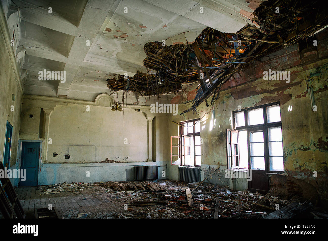 Vieille école abandonnée, Macédoine Banque D'Images