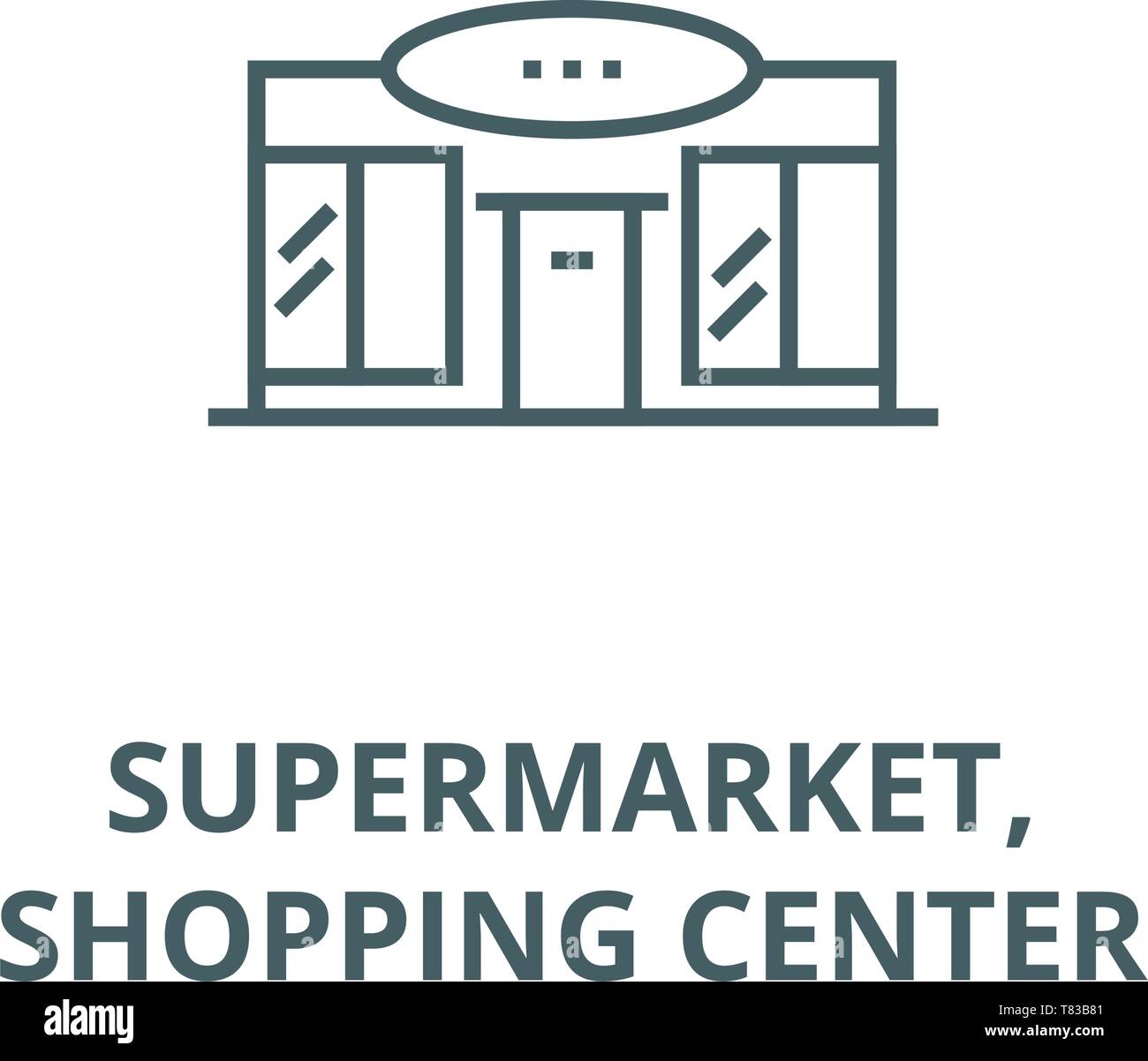 Supermarché, centre commercial, l'icône de la ligne du vecteur concept linéaire, contour affiche, symbole Illustration de Vecteur