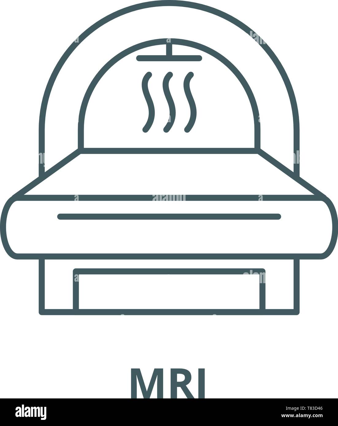L'icône de la ligne du vecteur d'IRM, concept linéaire, contour affiche, symbole Illustration de Vecteur