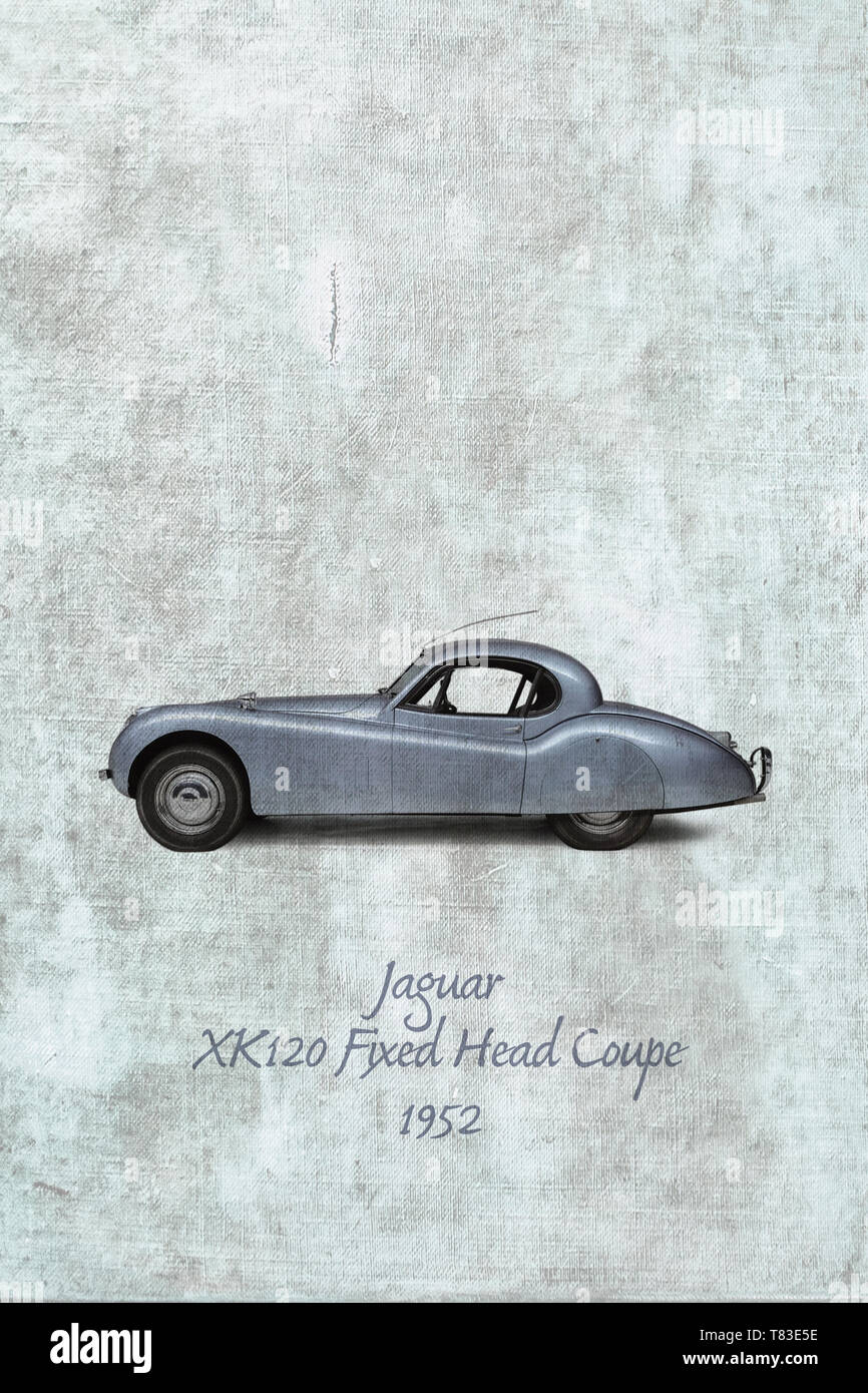 Jaguar XK120 Coupé tête fixe, 1952 Banque D'Images