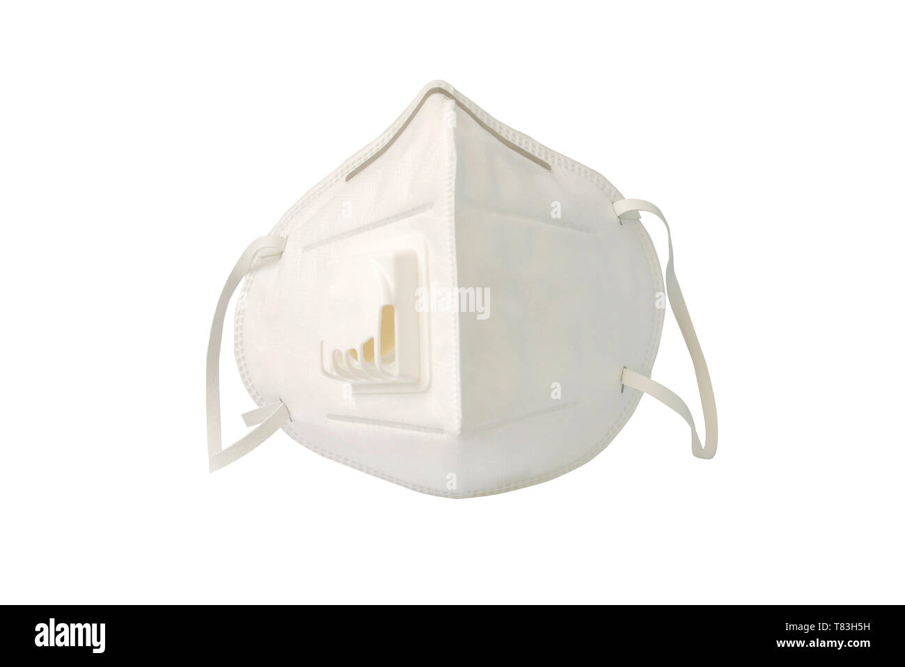 Masque anti-poussières PM 2,5 taille sur fond blanc.(with Clipping Path). Banque D'Images
