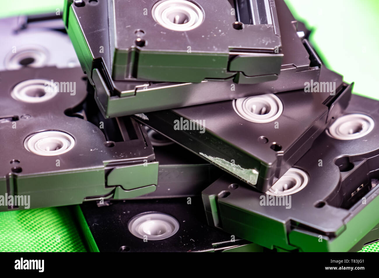 Vintage mini cassettes DV - Vintage concept technologique. Banque D'Images