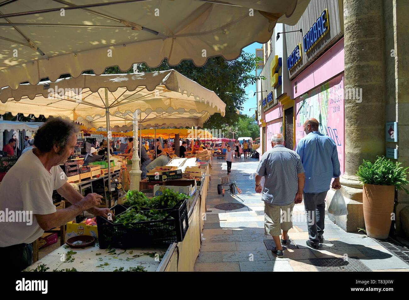 La France, Var, Toulon, marché sur le Cours Lafayette Banque D'Images