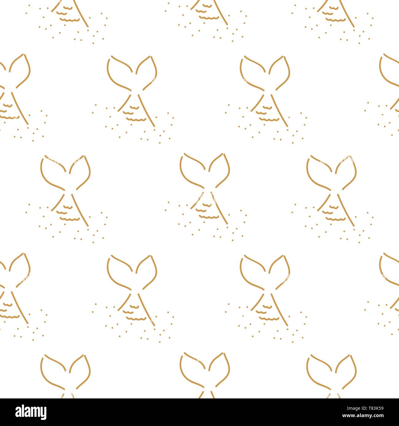 Queue de sirène modèle transparent simple vecteur. Illustration de Vecteur