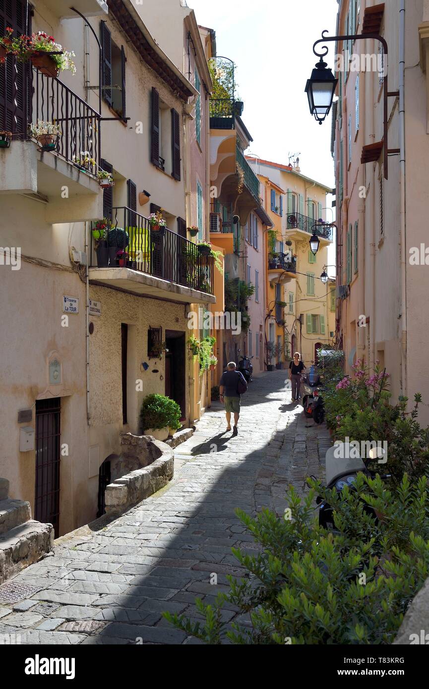 France, Alpes Maritimes, Cannes, la vieille ville du Suquet, rue traverse de laTour Banque D'Images