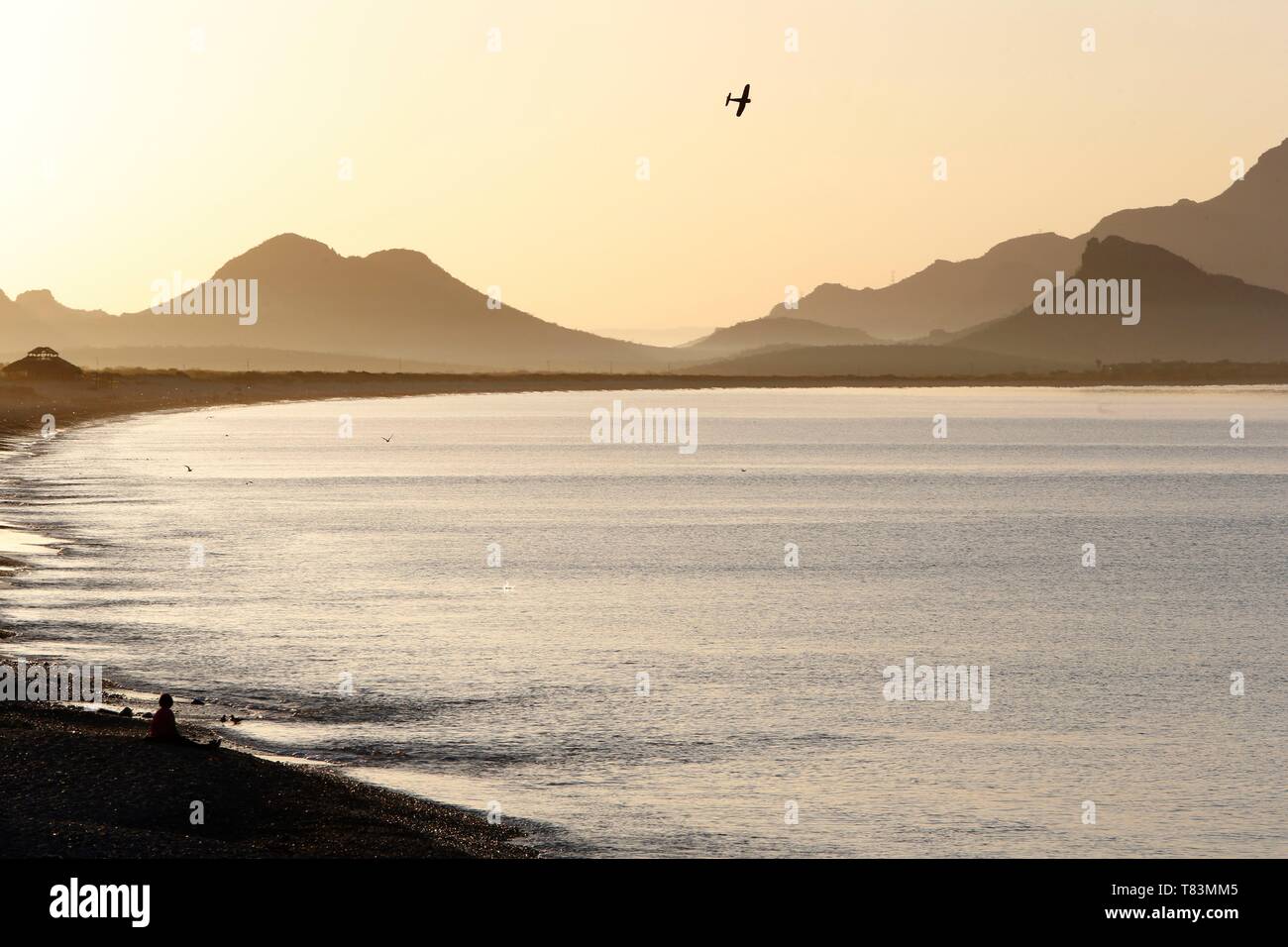 Le Mexique, Sonora, Guaymas, San Carlos, bordure du Pacifique au lever du soleil Banque D'Images