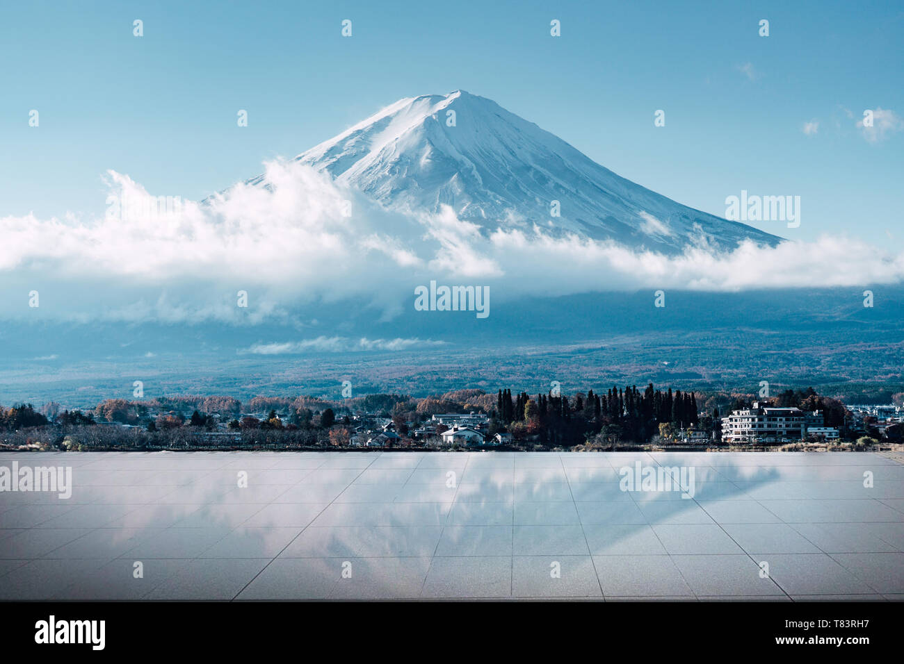 Close up mount fuji du lac Kawaguchi, le Mt Fuji vue depuis le lac Banque D'Images