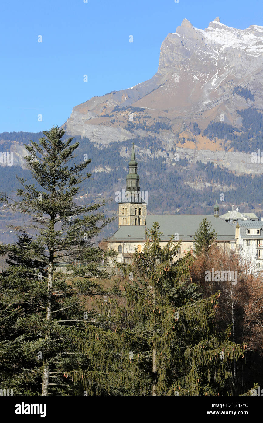 Eglise Saint-Gervais-et-Protais. Saint-Gervais-les-Bains. Alpes Françaises. Banque D'Images