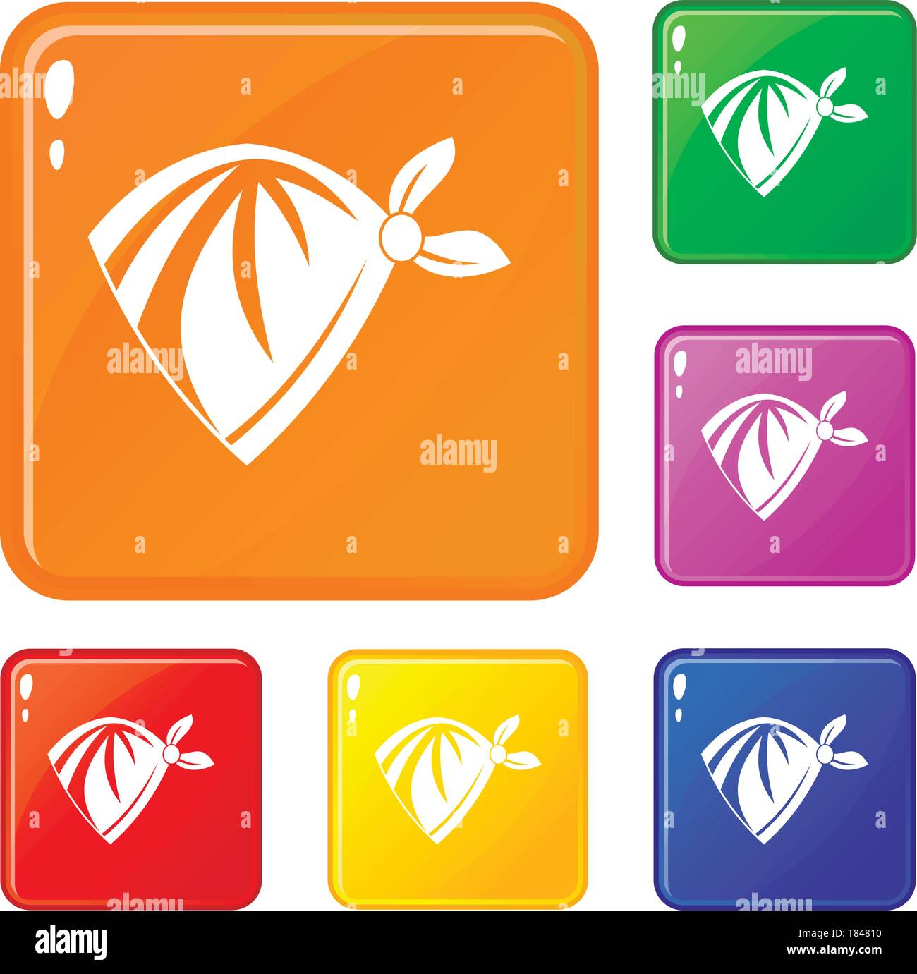 Foulard de cow-boy icons set vector color Illustration de Vecteur