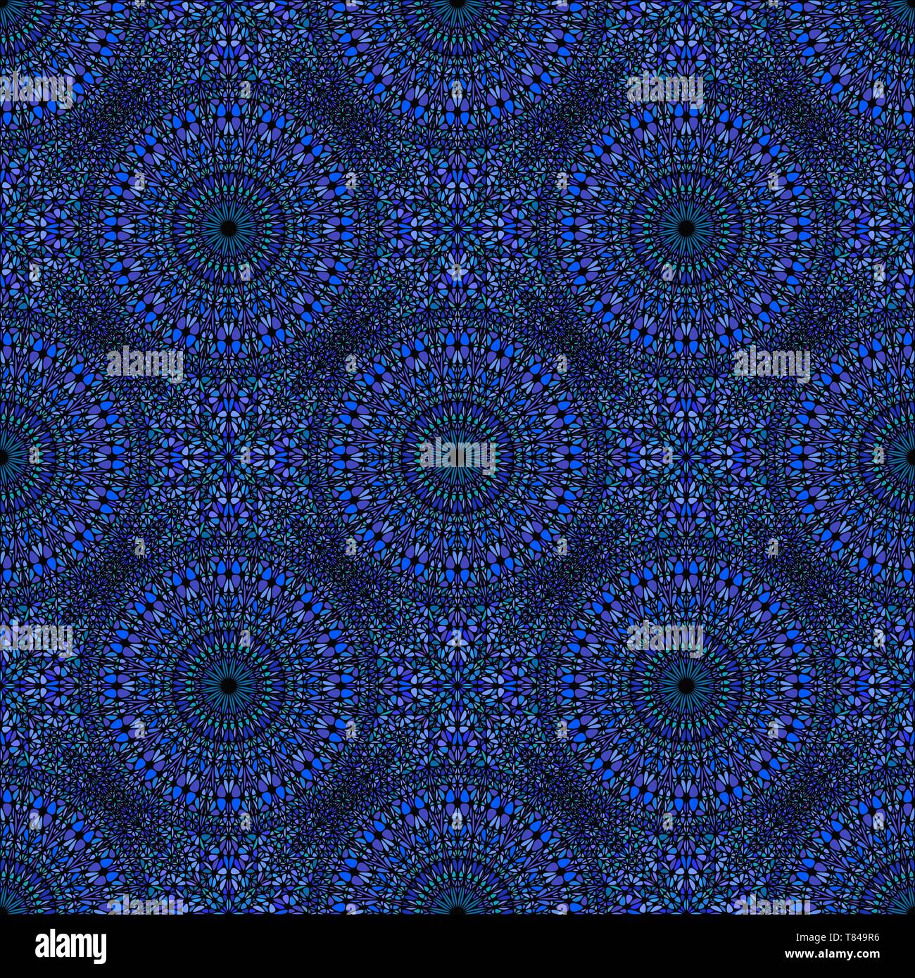 Bohême floral mandala bleu transparente motif en mosaïque art d'arrière-plan Illustration de Vecteur