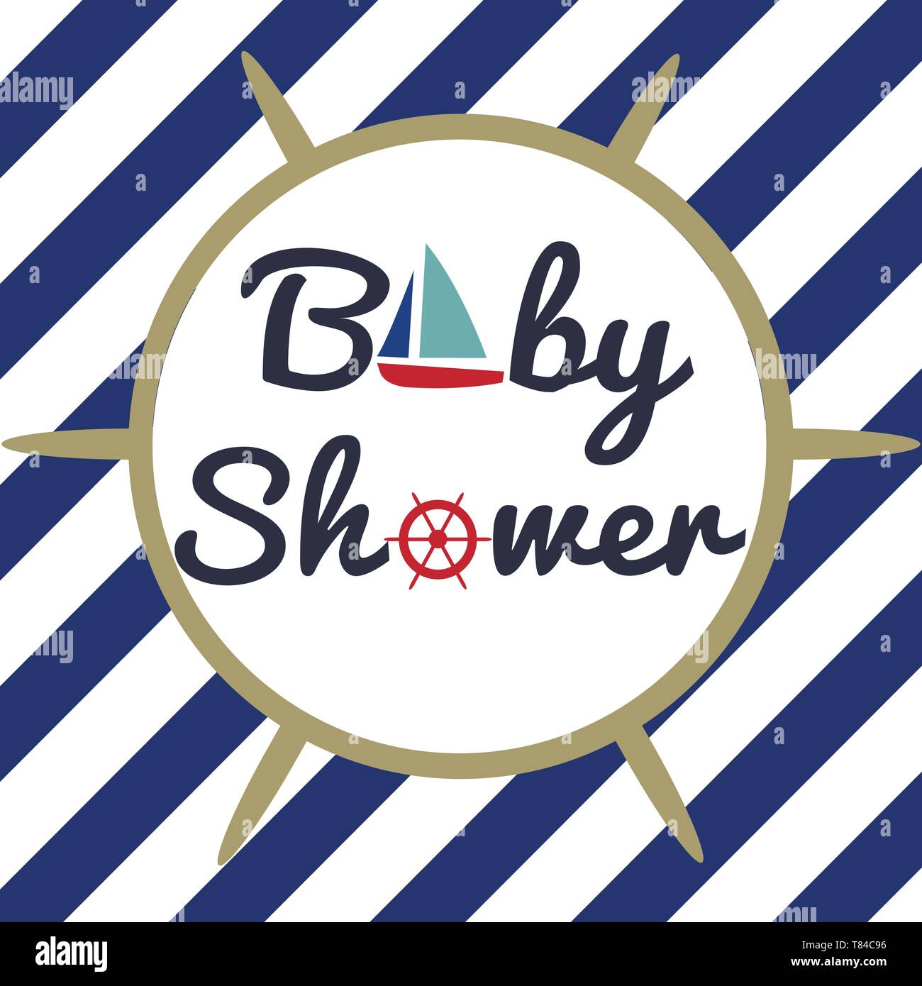 Design d'invitation de douche de bébé Illustration de Vecteur