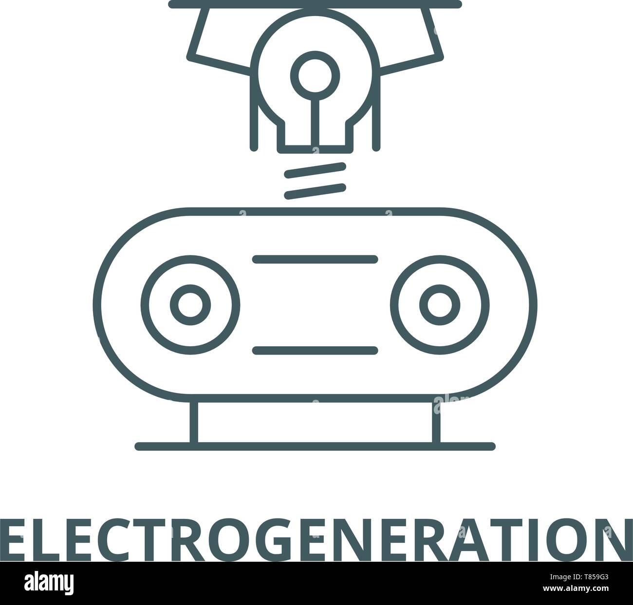 Electrogeneration l'icône de la ligne du vecteur linéaire, concept, contours affiche, symbole Illustration de Vecteur