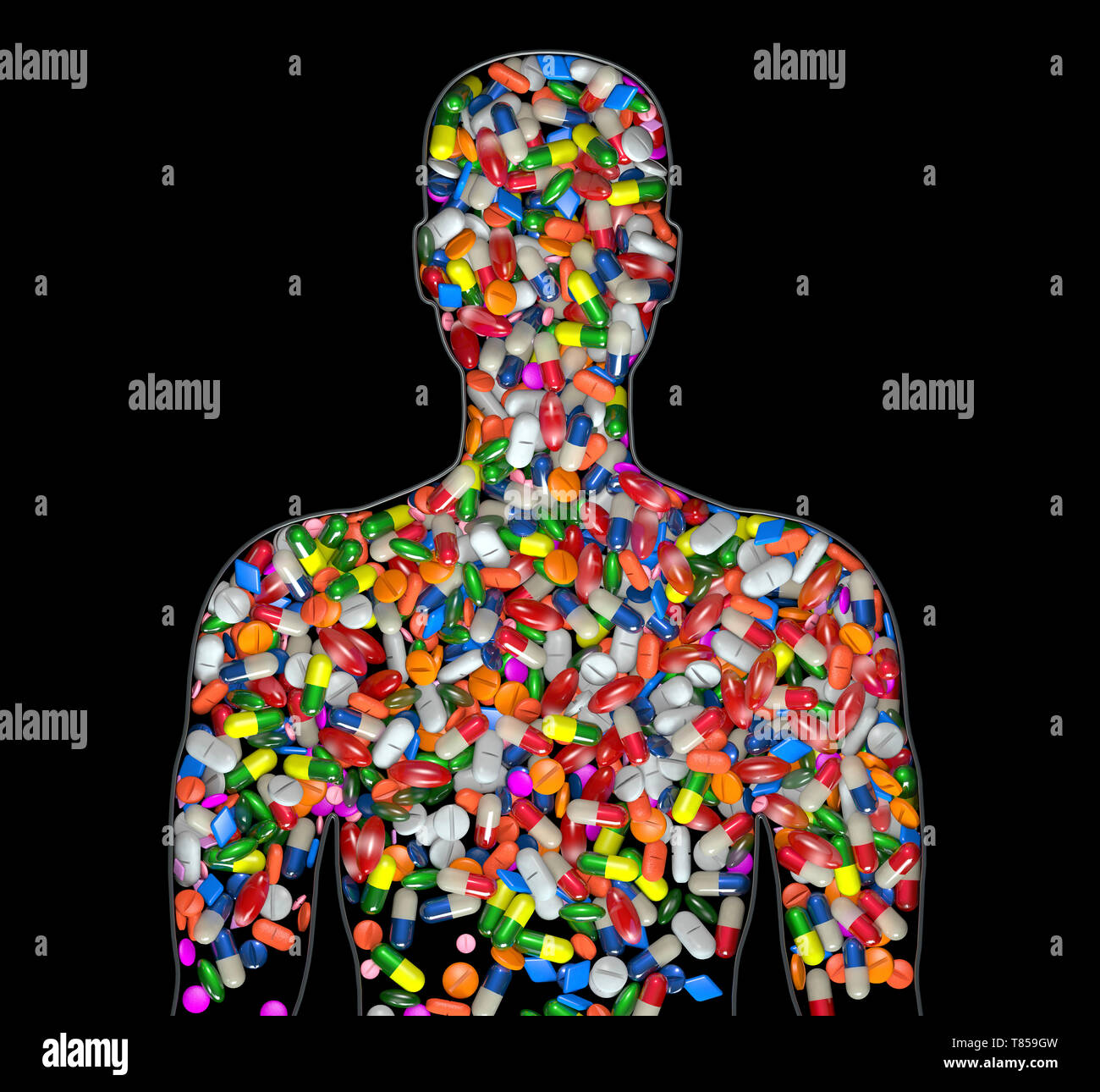 Prescription drug addiction, illustration conceptuelle Banque D'Images
