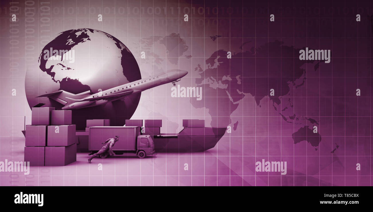 L'industrie de la gestion de la chaîne d'Abstract Background Concept Banque D'Images