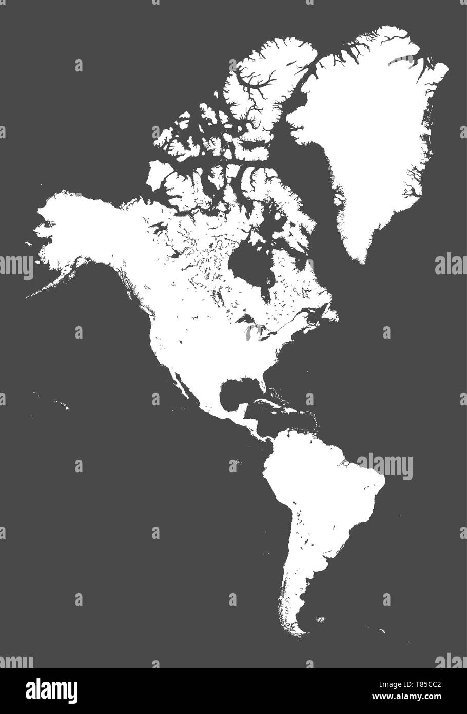 Carte politique détaillée haut vecteur d'Amérique continent Illustration de Vecteur