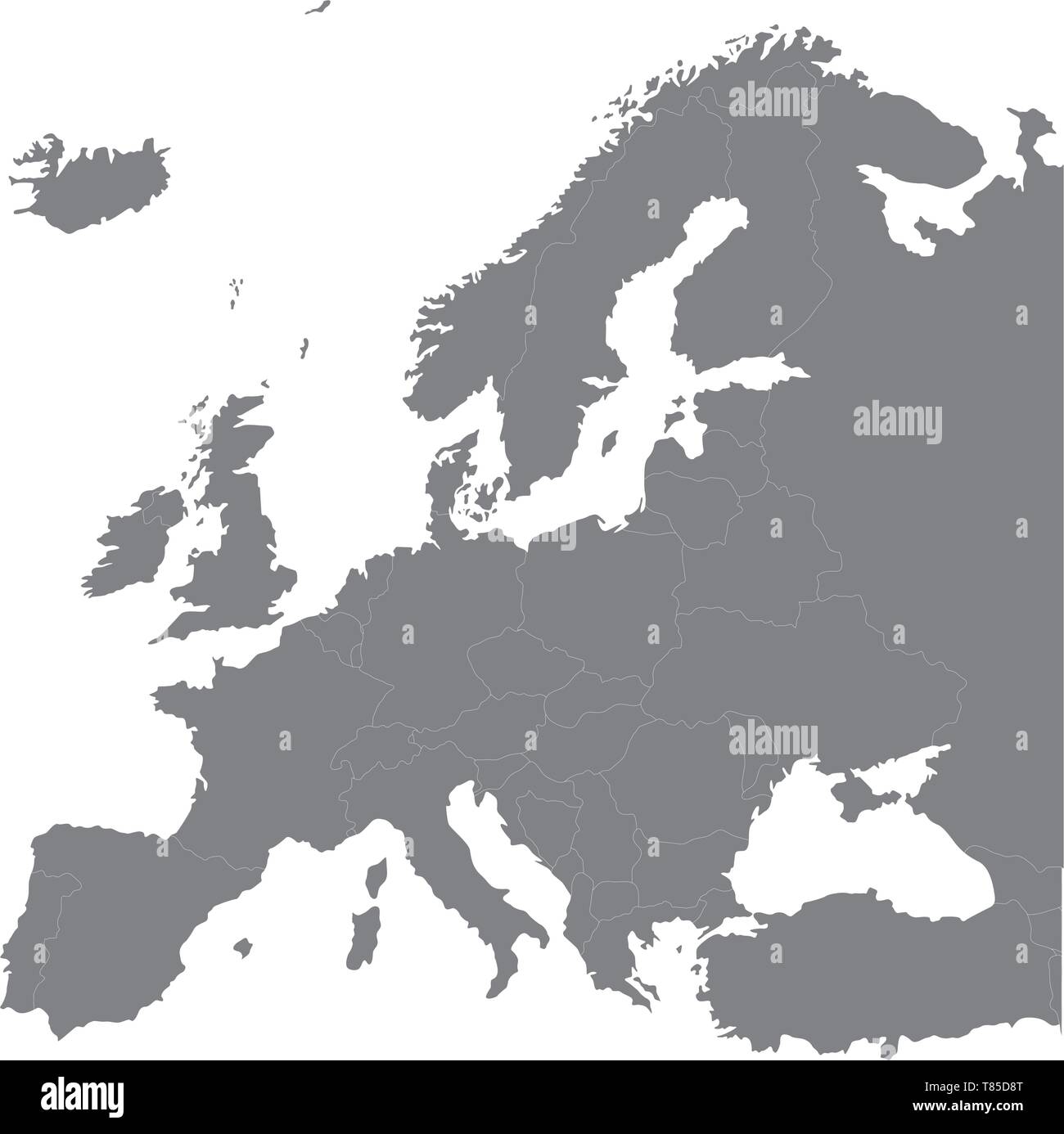 Europe haute carte détaillée du vecteur Illustration de Vecteur