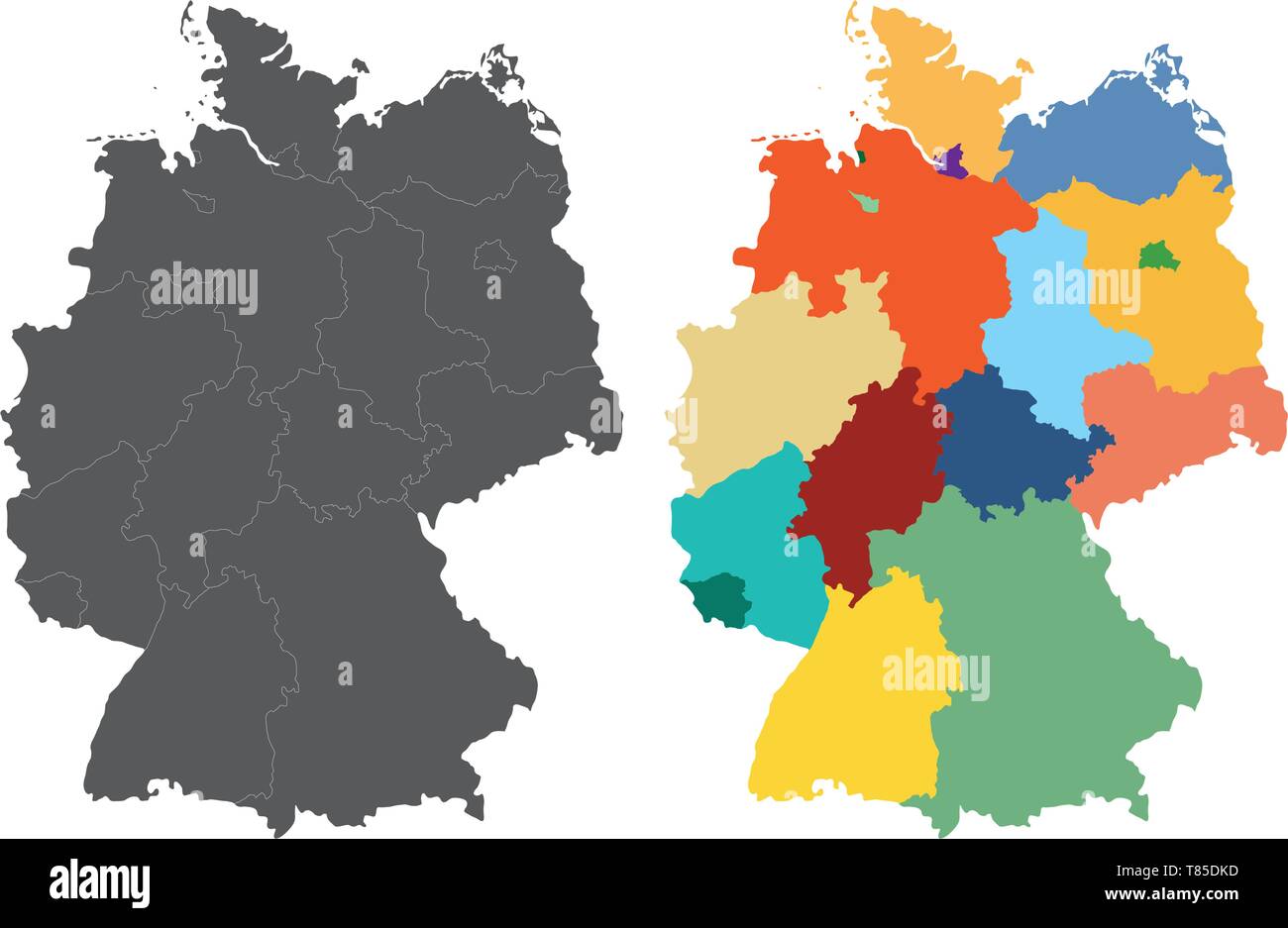 Allemagne carte vectorielle détaillée haut Illustration de Vecteur