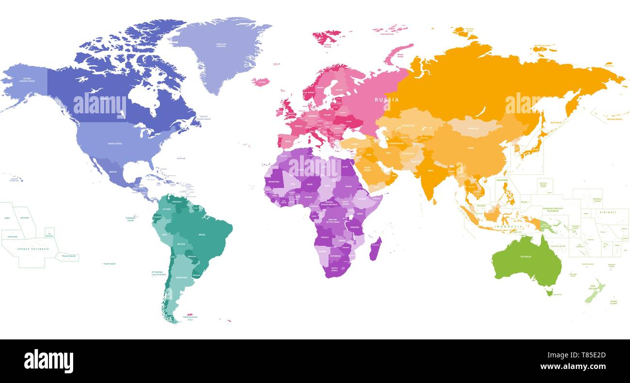Carte du monde détaillée haut vector Illustration de Vecteur