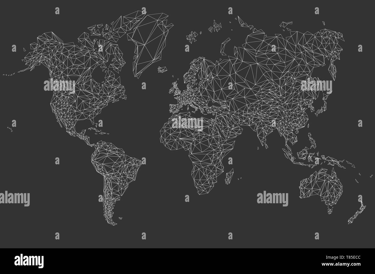 Carte du monde en style polygonale Illustration de Vecteur