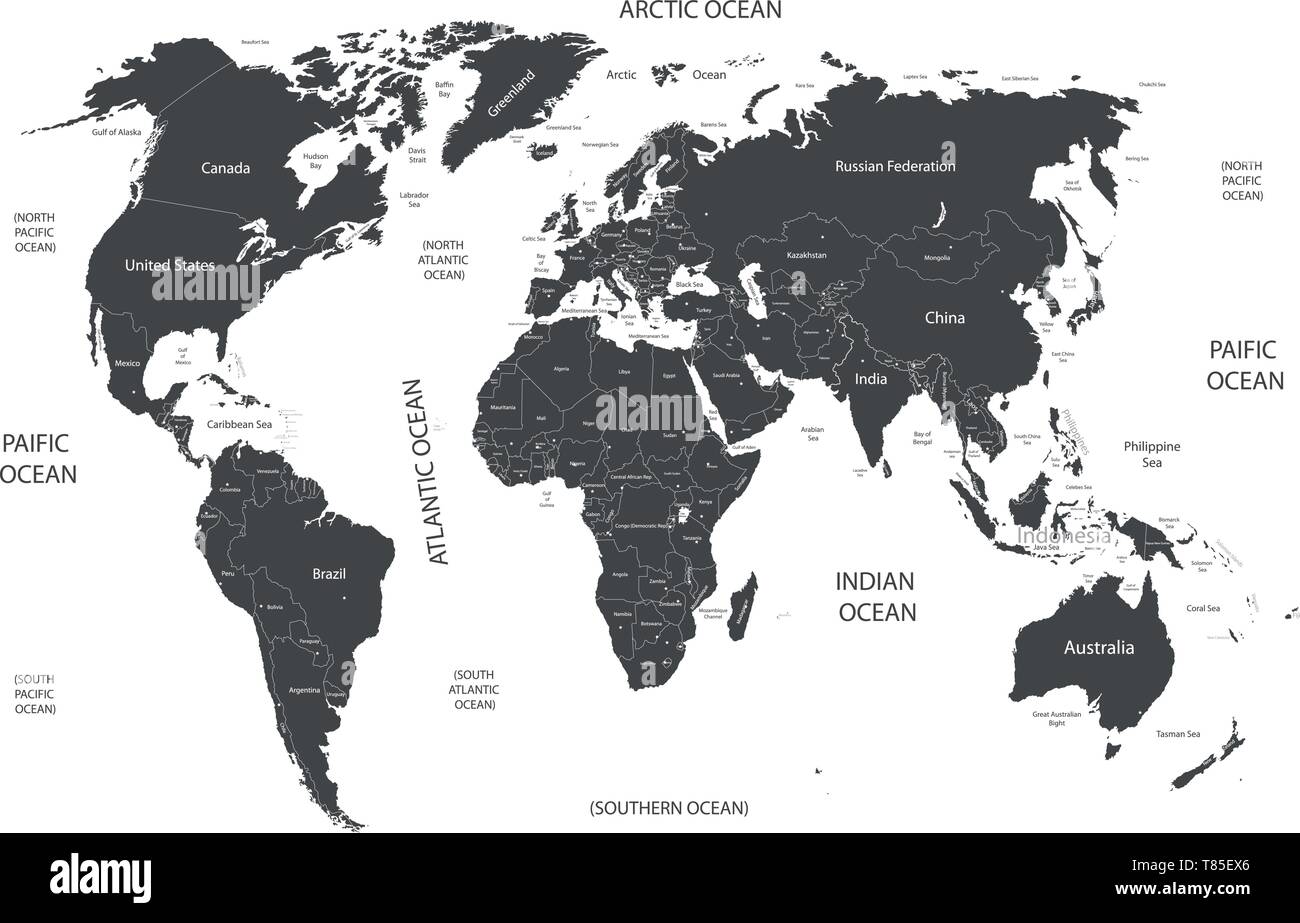 Carte politique du monde vecteur Illustration de Vecteur